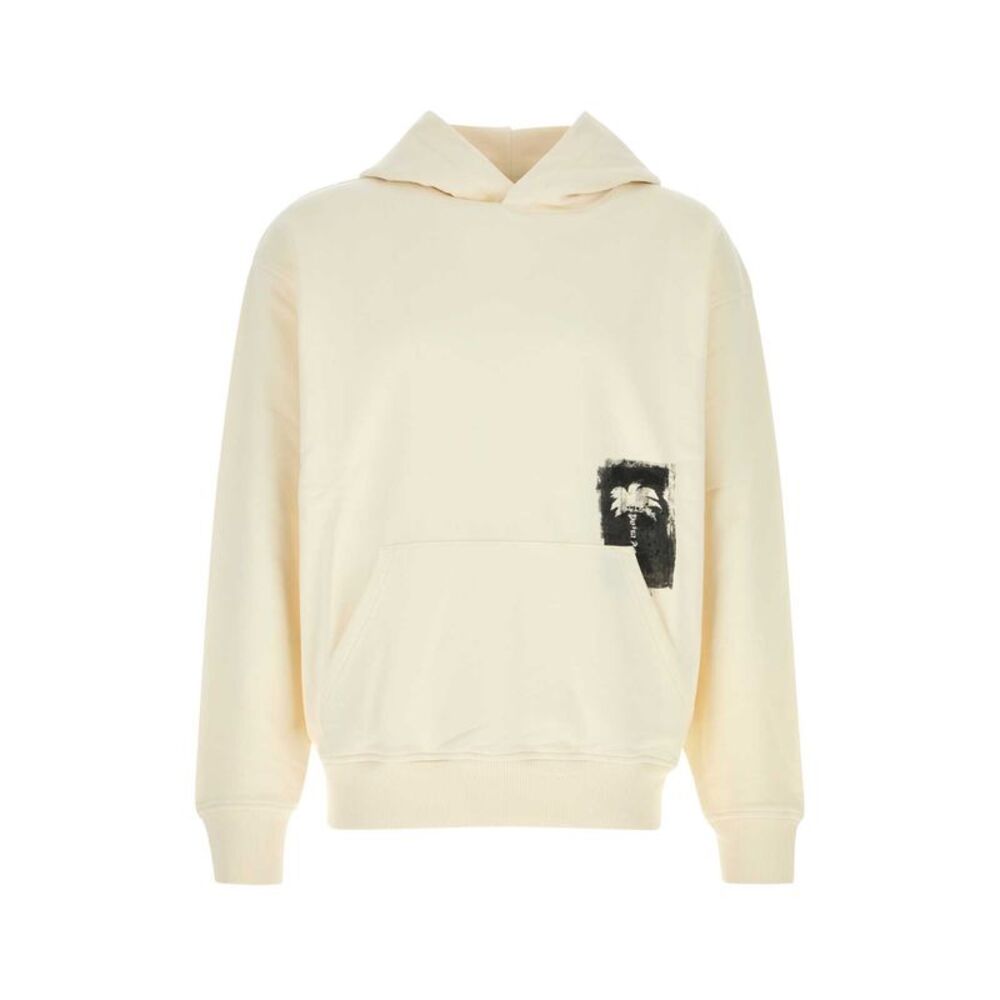 Palm Angels Men Cream Cotton Sweatshirt